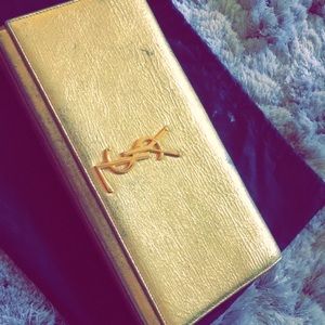 YSL gold clutch